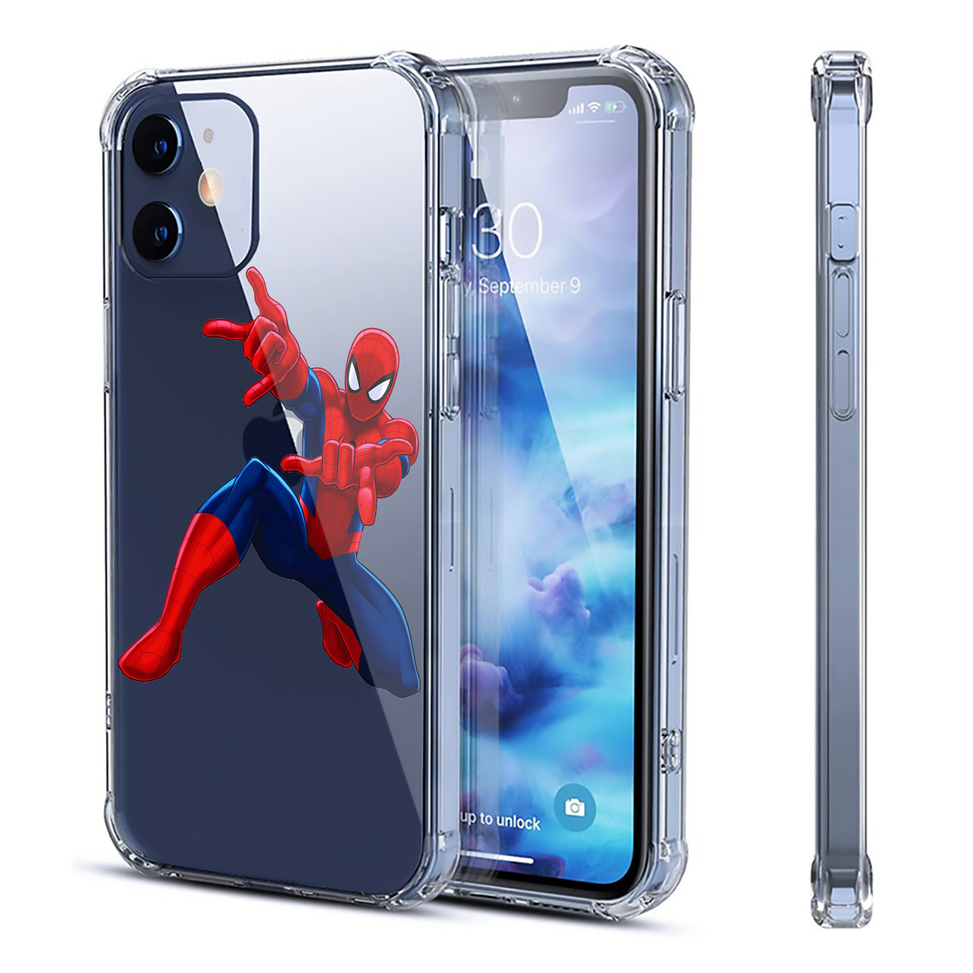 （画像用） Spider Man スパイダーマン 【iPhone 12シリーズ対応】透明スマホケース（クリアソフトケース）